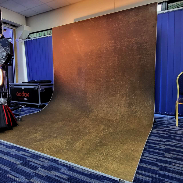 2500x3800mm C20-Grunge Wall Original Fabric Skin for the EASIFRAME CURVED Portable Cyclorama System (Made To Order)