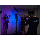 Godox LC500Rmini RGB LED Light Stick being used to photograph a model