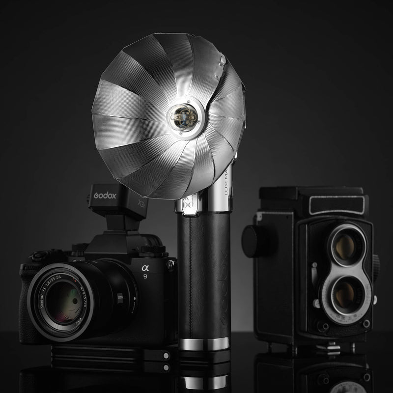 The GODOX LUX Master With a Modern Mirroless camera, and an old Twin Lens Reflex Film camera