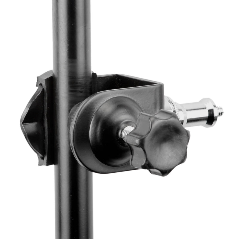 PiXAPRO Male C-Clamp with 5/8" stud and 1/4"-20 Screw Thread  Attached to pole (back view)