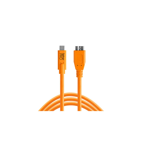Tether Tools TetherPro CUC3315-ORG  USB 3.0 Micro B to USB C Tether Cable