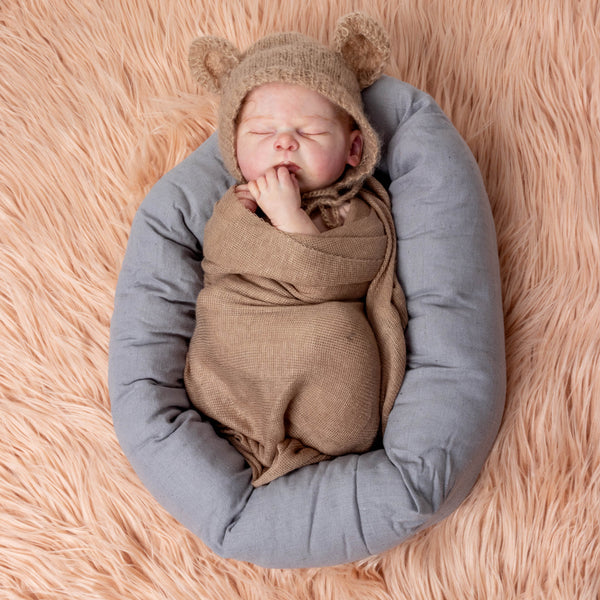 Three Velvet Posing Pillow For Newborn Photography (Grey) 