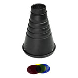 Interchangeable Fitting Conical Snoot With Grid & Gels By Pixapro