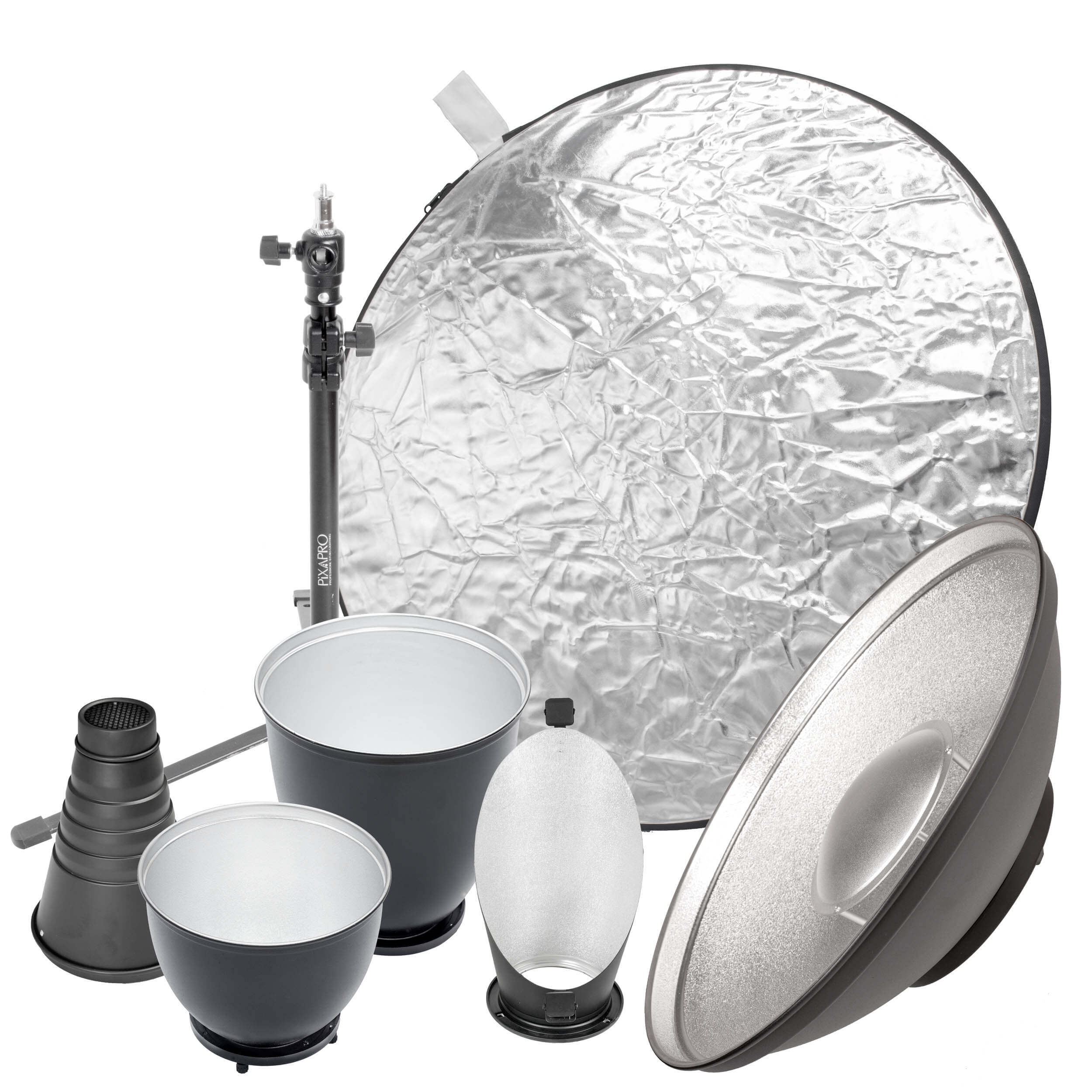 8Pcs Professional Studio Beauty Dish Modifier Kit By Pixapro