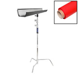 1.35x10m Paper Backdrop with T-Bone Bracket & C-Stand (Red)