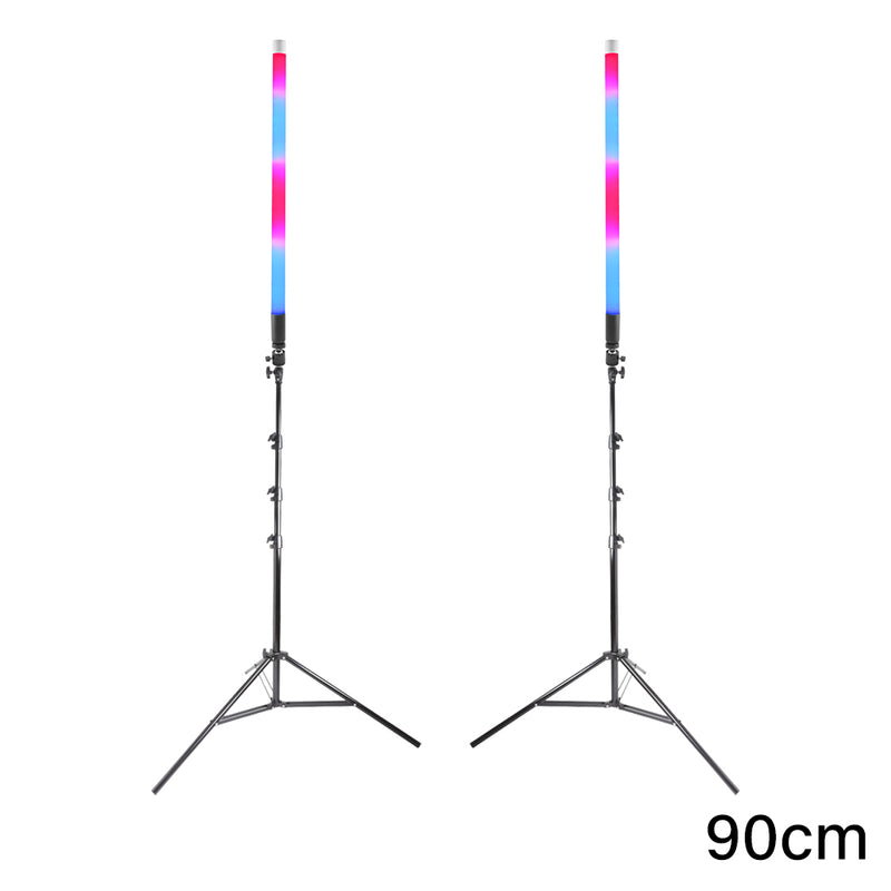 RGB 90cm 320-degree LED Tube Light 240cm Stand Twin Kit 