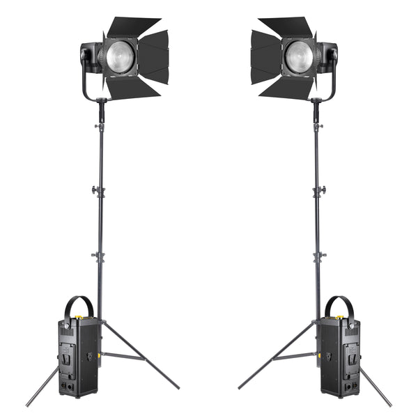 M600Bi LED Light with Fresnel Lens & Barndoor Twin Kit