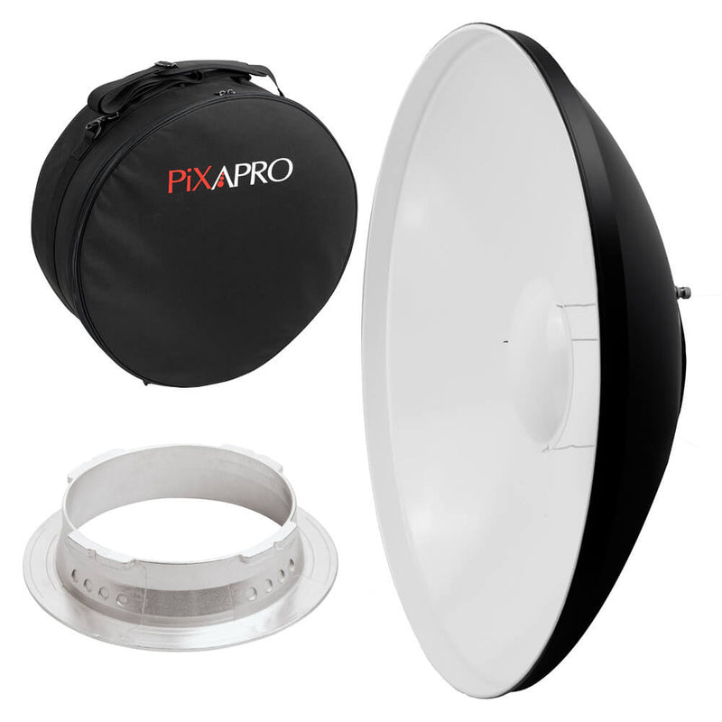 42cm (16.5") White Beauty Dish with Padded Carry Case For Multiblitz V-Type 