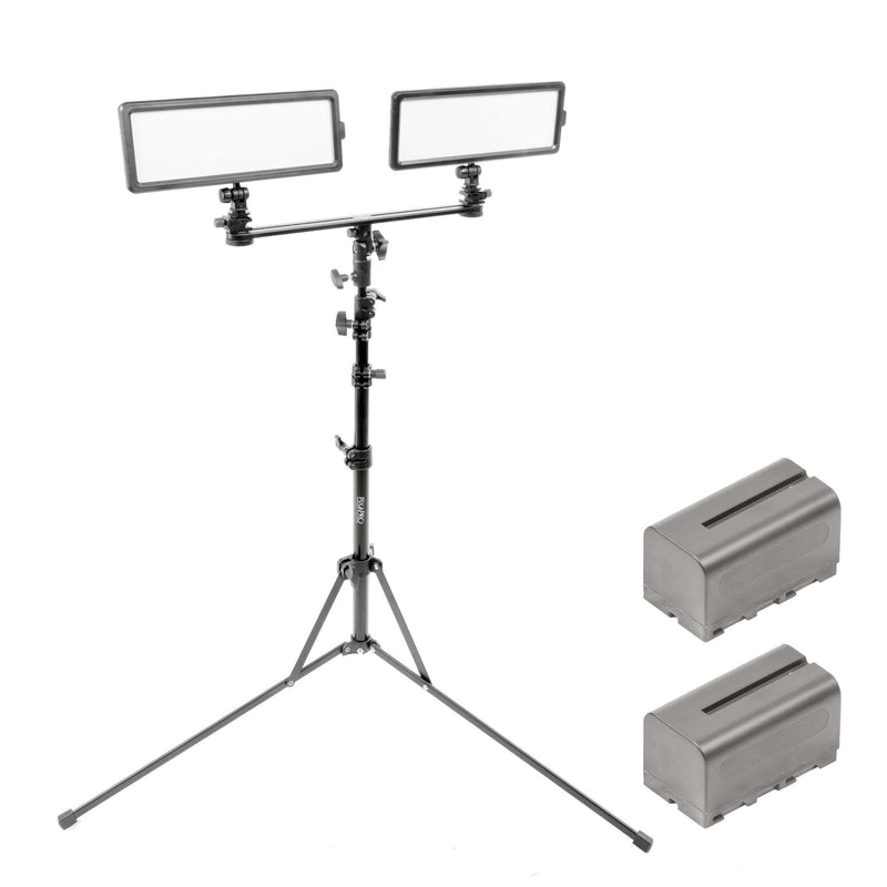 GLOWPAD 144SB Dual Hot-shoe Crossbar and Portable Light Stand Kit
