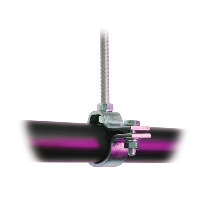 Doughty Engineering Universal Clamp being used to hold a metal crossbar