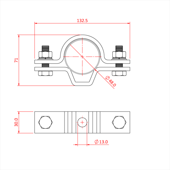 Doughty Engineering Universal Clamp Measurements