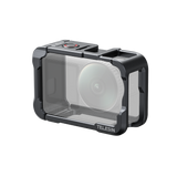 TELESIN Plume Air aluminium cage for DJI Osmo Action 6, front three-quarter view