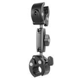 Telesin double-headed crab clamp with adjustable central arm and two tube clamps
