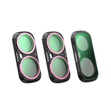 The CPL, ND 2-32 and Black Diffusion filters for the LUNA Ultra, shown angled