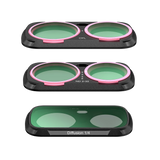 The CPL, ND 2-32 and Diffusion 1/4 filters laid flat with their labels visible