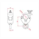 Doughty Hanging Clamp with 340kg Load Capacity Measurements