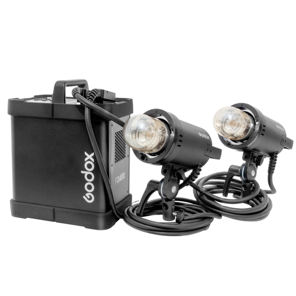 GODOX P2400P Pack and Head Flash System with 2x H2400P Flash Heads