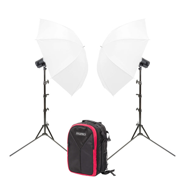AD300PRO Twin Umbrella Backpack Lighting Kit