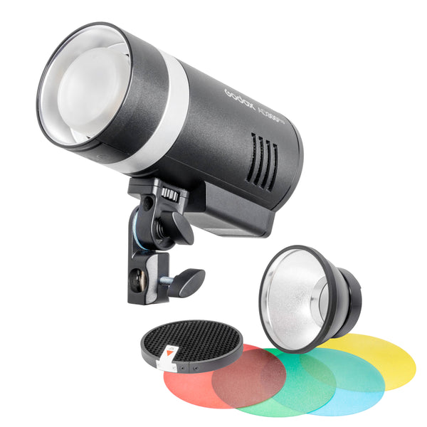 AD300Pro Creative Super-Compact Strobe Lighting kit with Reflector, Honeycomb Grid & 4 Gels