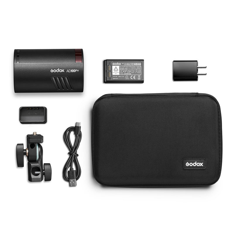 In the Box AD100PRO 100Ws Battery Powered Pocket Flash -Bowen S fit