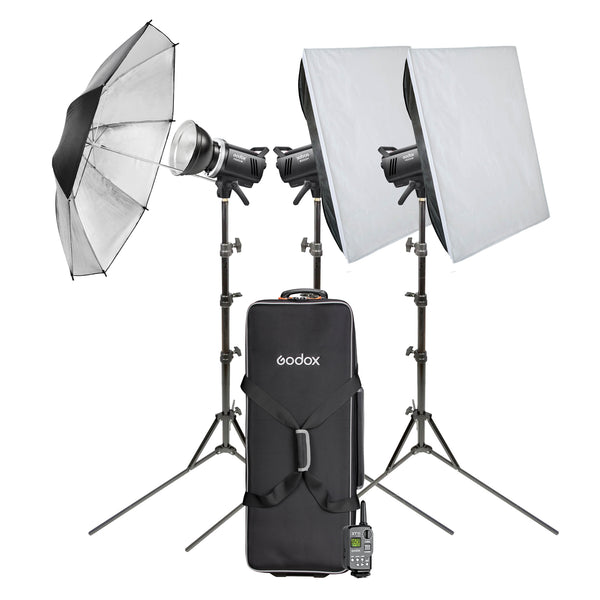 Godox MS200V Three-Head Studio Photography Lighting Kit