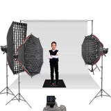 Godox MS300V 3 Head Portable School Photography Flash Kit & Background Set