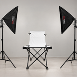 Ezylite 105W Twin Head Continuous Lighting & Product Table Studio Kit