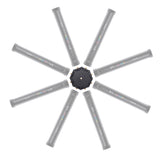 Eight Godox TL30 RGB LED light tubes being connected to  a TL-M8 8-Way Coupler.