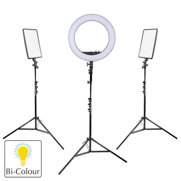 Essential Bi-Colour LED Ring Vlogger Lighting Kit