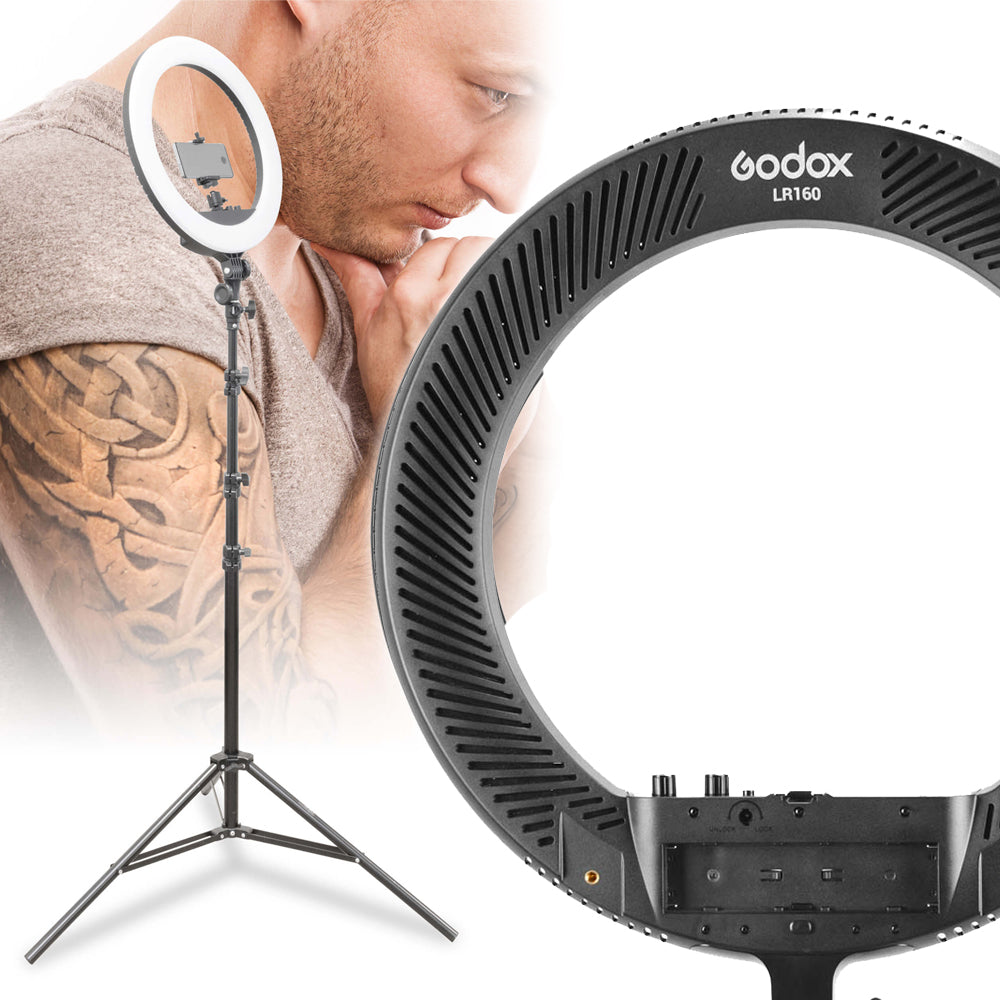 LR160 Tattoo Artists LED Ring Light On Stand Kit
