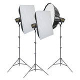 GODOX VL300II LED Light Three Head Softbox Continuous Lighting Kit