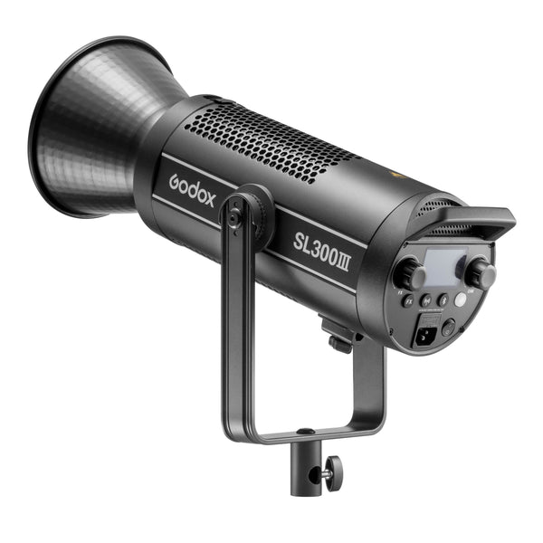 Godox SL300III 330W LED Studio Light with 120cm Umbrella Softbox & 8" Optical Fresnel Lens