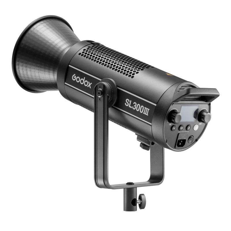 Godox SL300III LED Studio Light (three-quarter Back View with Reflector)