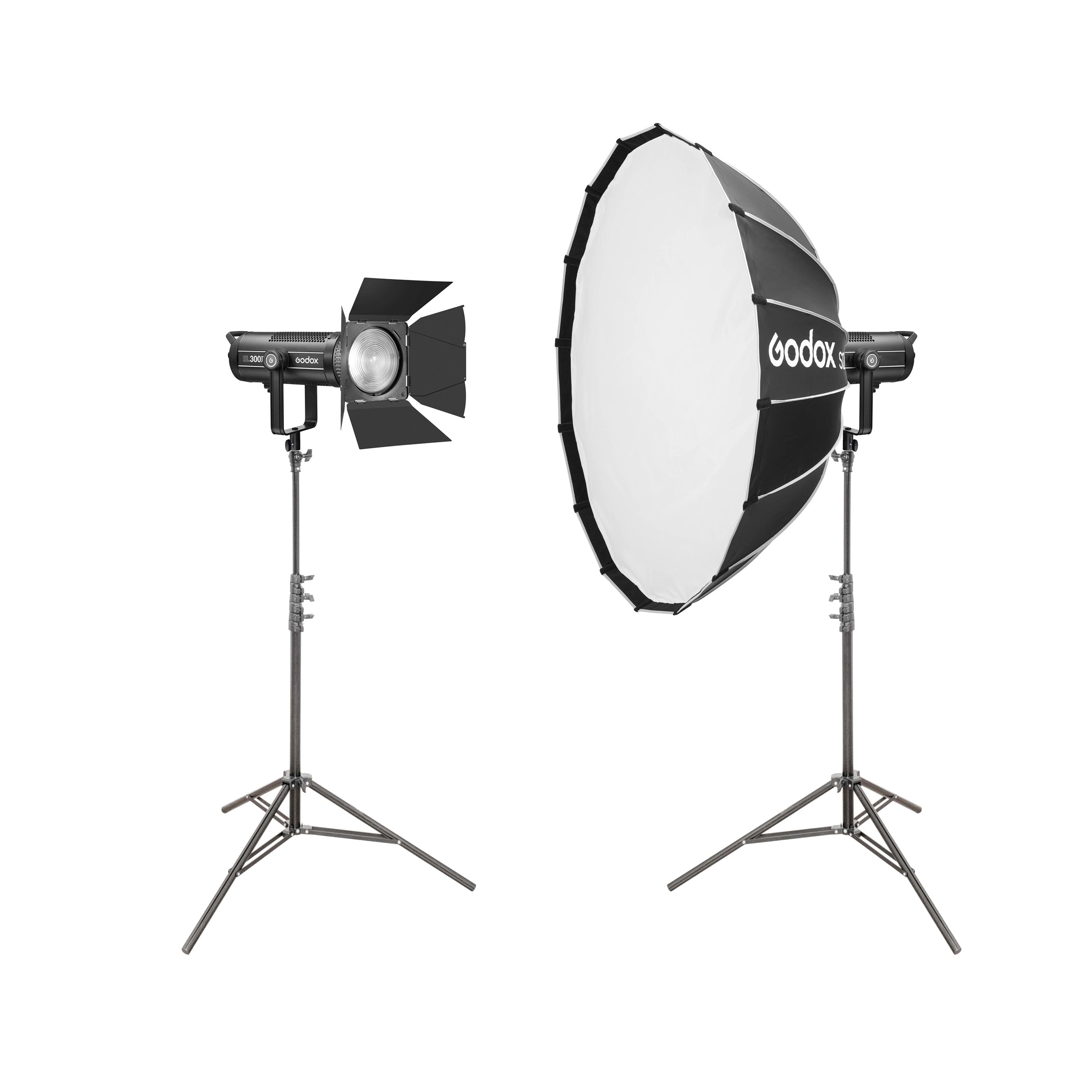 SL300III LED Studio Light Photography Kit with Softbox Fresnel