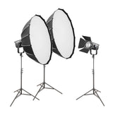 Godox SL200RF Three-Head RGB LED Lighting Kit with Softboxes and Fresnel
