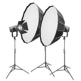Godox SL300RF Three-Head RGB LED Lighting Kit with Softboxes and Fresnel