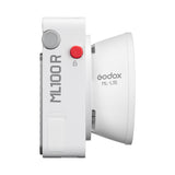 GODOX ML100R Compact, Portable RGB LED Video Light with Lens Side View with Lock Button