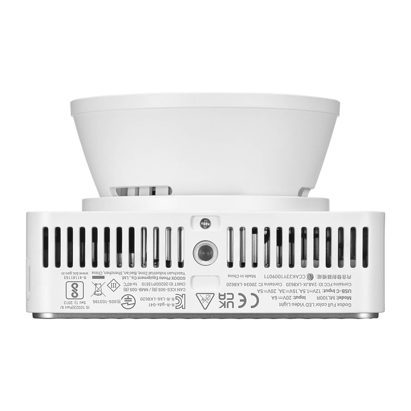 GODOX ML100R Compact, Portable RGB LED Video Light with Lens Bottom View with Screw Thread