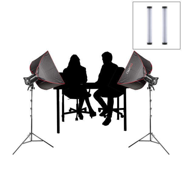 Godox SL100BI Bi-Colour Continuous Light LED Lighting Kit for YouTube, Podcasts & Interviews