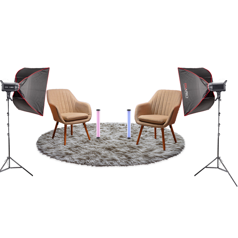 Godox SL100BI Bi-Colour Continuous Light LED Lighting Kit for YouTube, Podcasts & Interviews