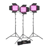 Godox Litemons LP400R RGB LED Continuous Lighting Panel Three Head Kit