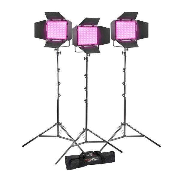 Godox Litemons LP400R RGB LED Continuous Lighting Panel Three Head Kit