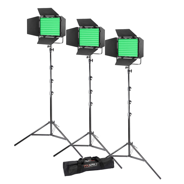 Godox Litemons LP600R RGB LED Continuous Three Head Panel Lighting Kit