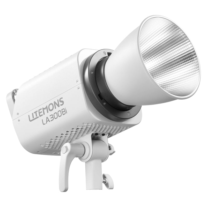 Godox LITEMONS LA300Bi Variable Colour Temperature Bi-Colour COB LED Studio Light Angled View Front Right