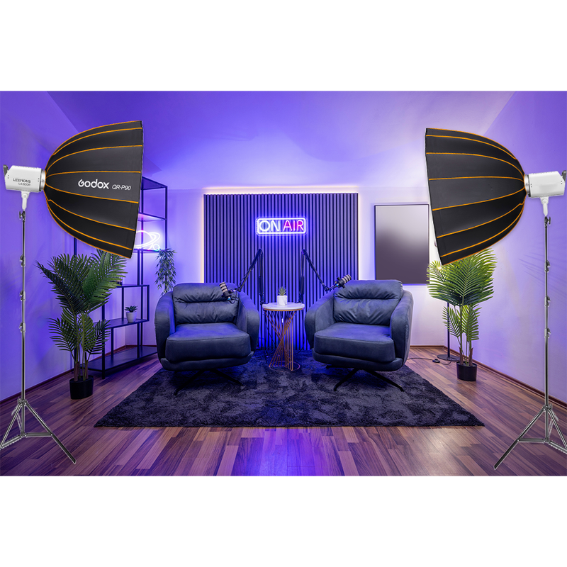 LA300R Pro LED Video Lighting Kit – RGB Light Setup for Streamers, Podcasters & YouTubers