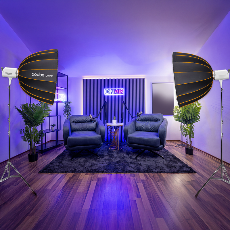 LA300R Pro LED Video Lighting Kit  RGB Light Setup for Streamers, Podcasters & YouTubers