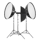Godox LITEMONS LE300Bi Three Head Bi-Colour Adjustable Colour Temperature LED Video Light Kit