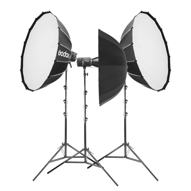 Godox LITEMONS LE300Bi Three Head Bi-Colour Adjustable Colour Temperature LED Video Light Kit