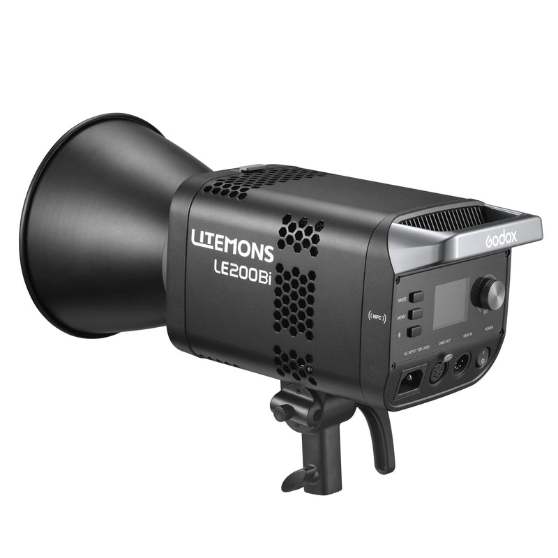 GODOX
LITEMONS LE200Bi Variable Colour Temperature Bi-Colour COB LED Studio Light Facing Rear Left