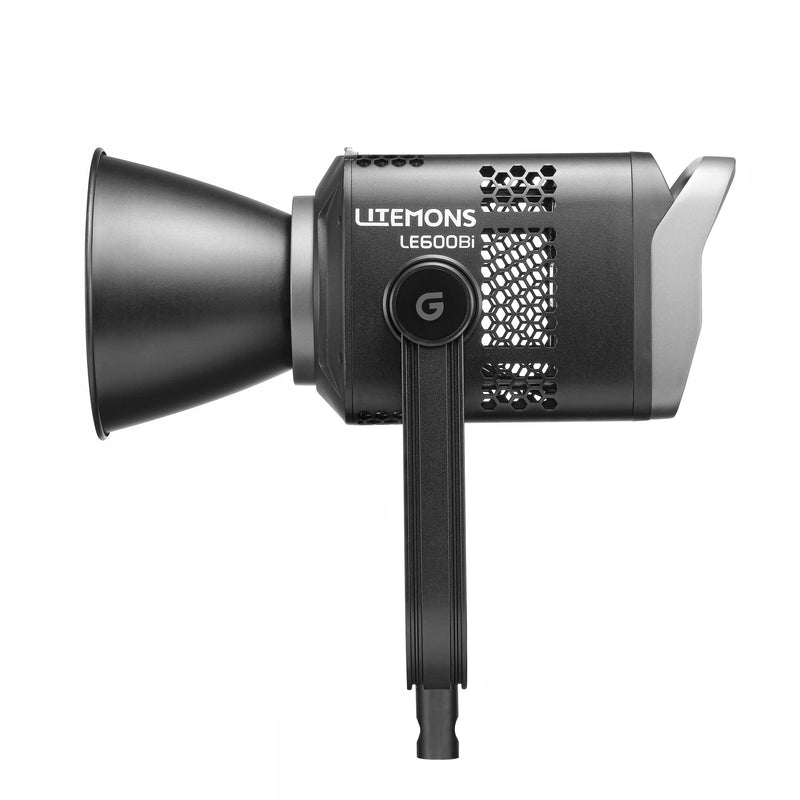GODOX LITEMONS LE600Bi Variable Colour Temperature Bi-Colour COB LED Studio Light (BLACK) Side View